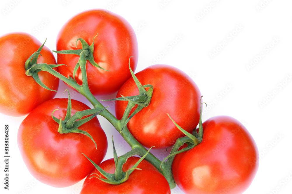 fresh tomatoes isolated on white.
