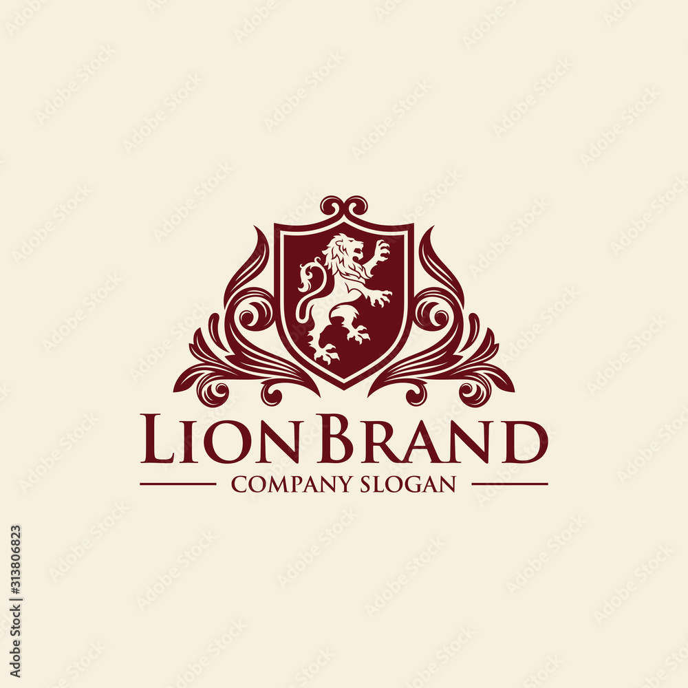 Luxury Golden Royal Lion King logo design inspiration Stock Vector ...