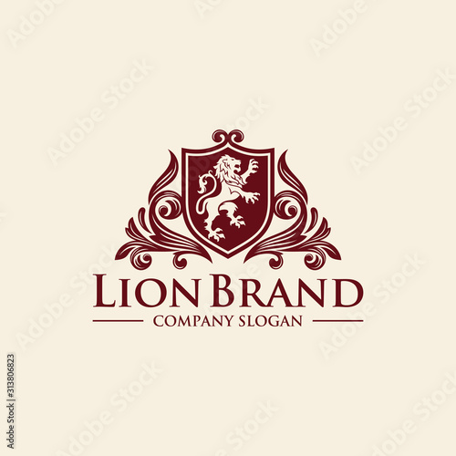 Luxury Golden Royal Lion King logo design inspiration