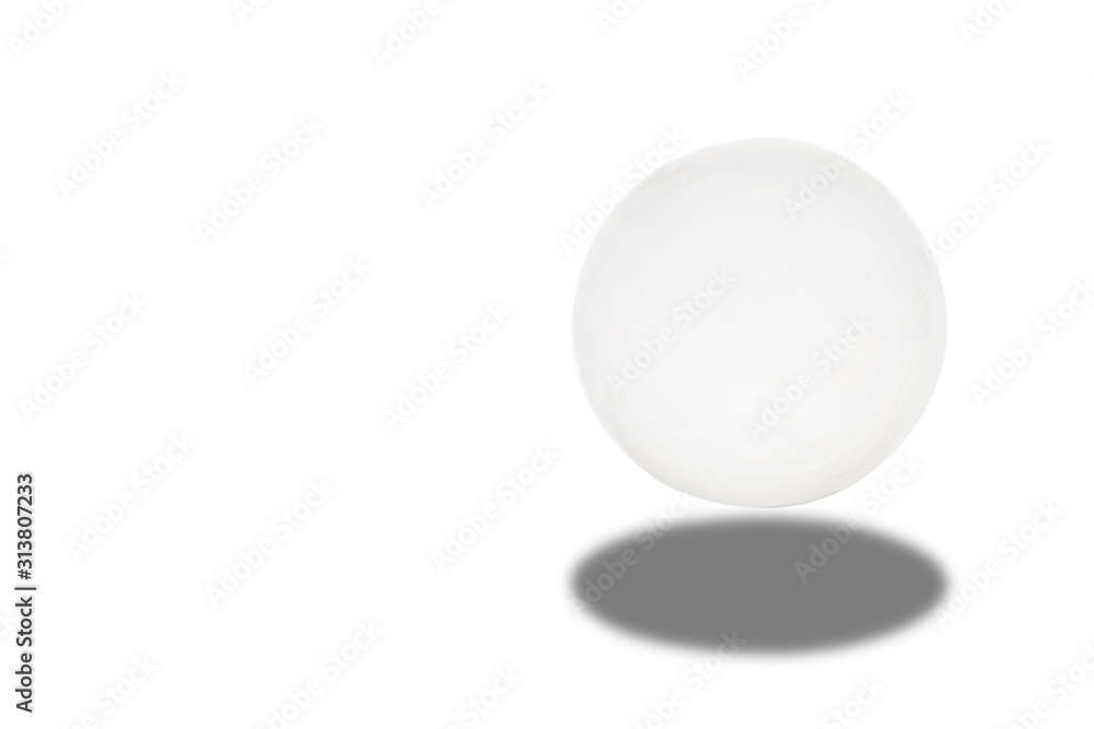 Glass Marble ball on white background, fortune teller concept and fantasy idea Glass Marble ball on white background, fortune teller concept and fantasy idea