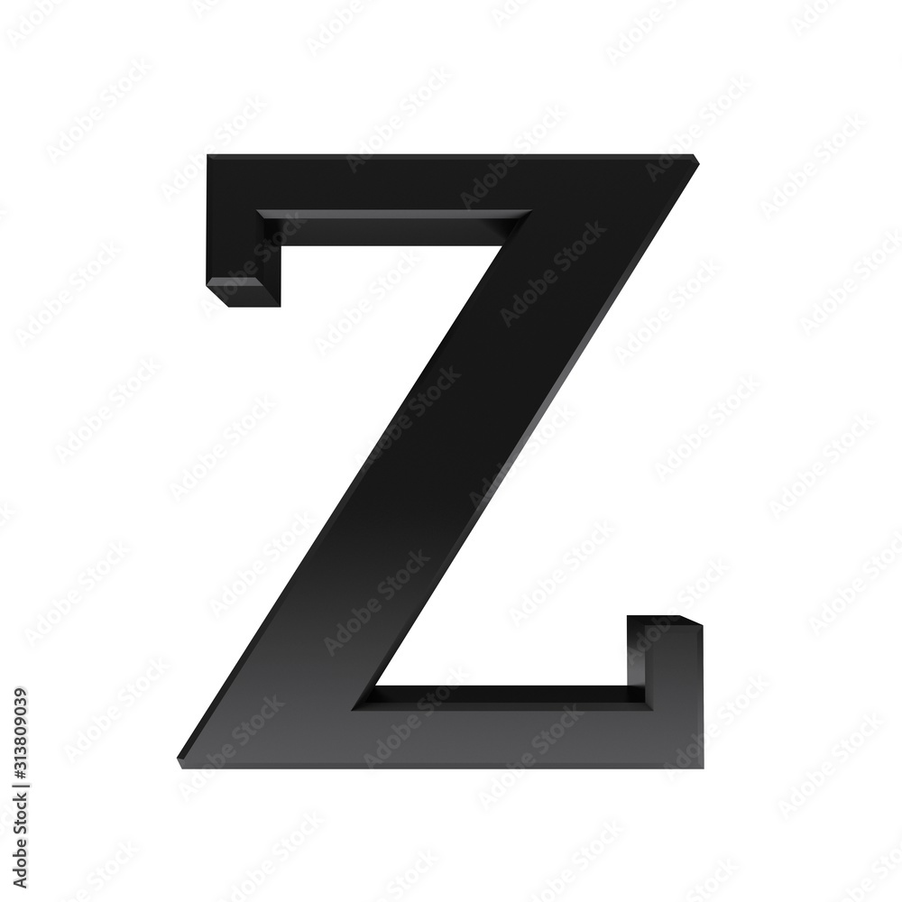 Z letter black sign 3d Z letter black sign 3d