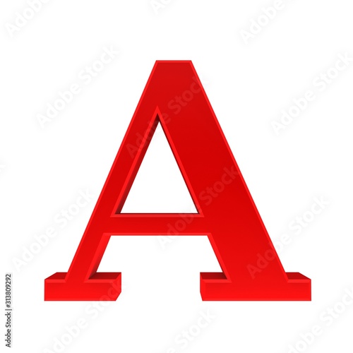 A letter red 3d sign