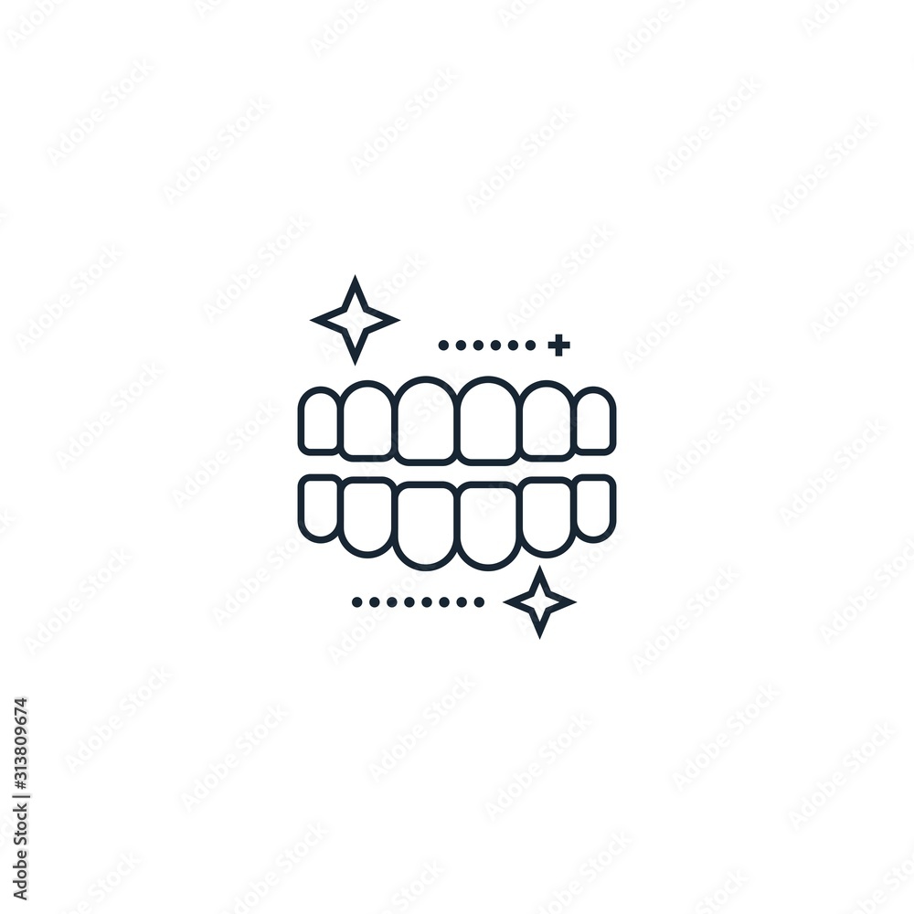 cleaned tooth creative icon. From Dental icons collection. Isolated cleaned tooth sign on white background cleaned tooth creative icon. From Dental icons collection. Isolated cleaned tooth sign on white background