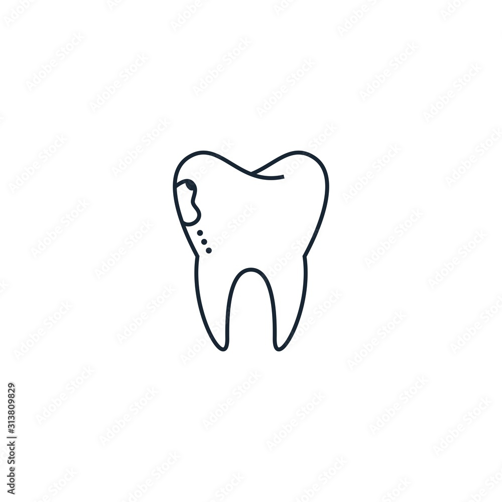 Obraz premium caries creative icon. From Dental icons collection. Isolated caries sign on white background