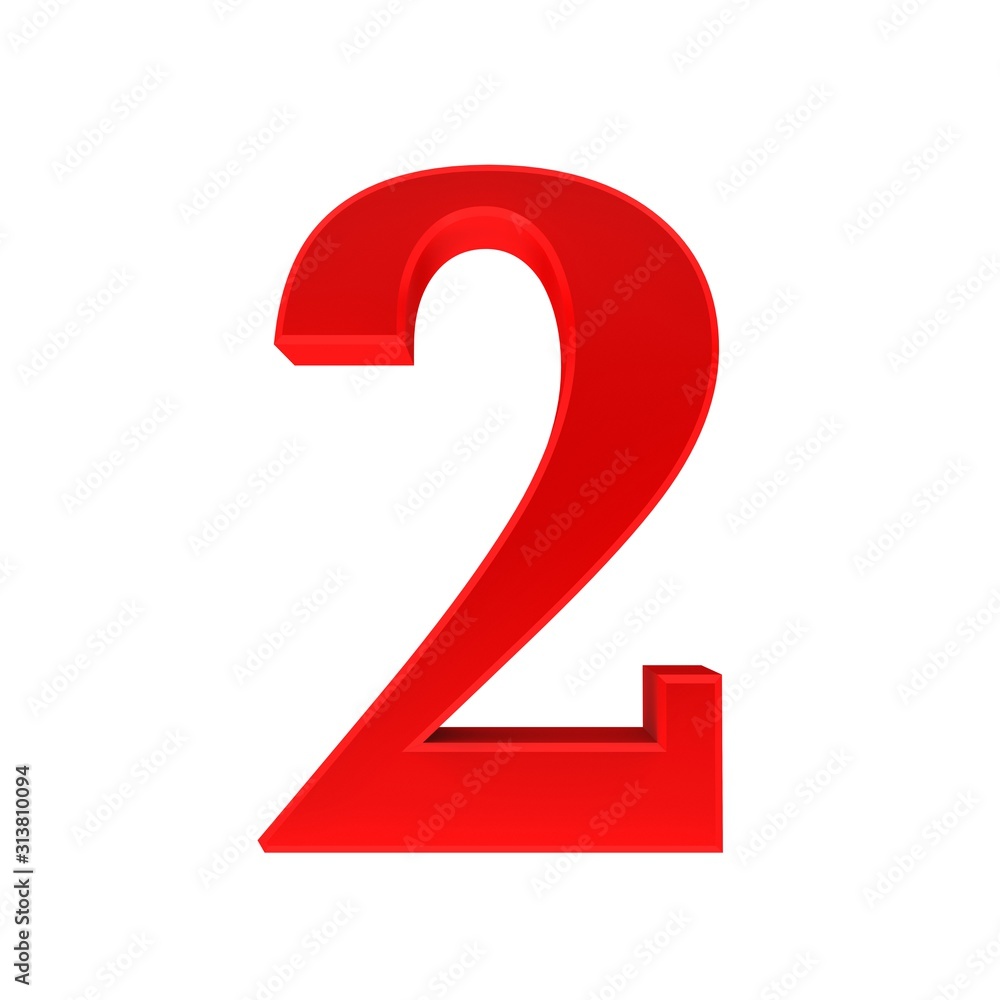 2 number red 3d two sign 2 number red 3d two sign