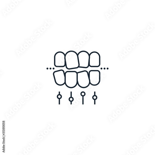 tooth alignment creative icon. From Dental icons collection. Isolated tooth alignment sign on white background