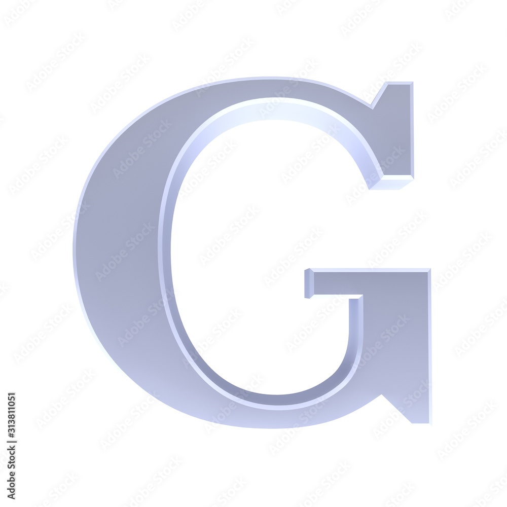 G letter silver 3d sign