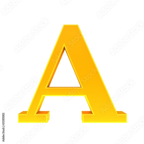 A letter gold 3d