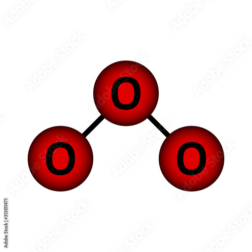 Ozone molecule icon.