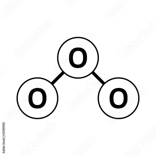 Ozone molecule icon.