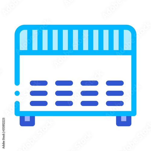 Home Electronic Heating Equipment Vector Icon Thin Line. Cool And Humidity, Airing, Ionisation And Heating Illustration
