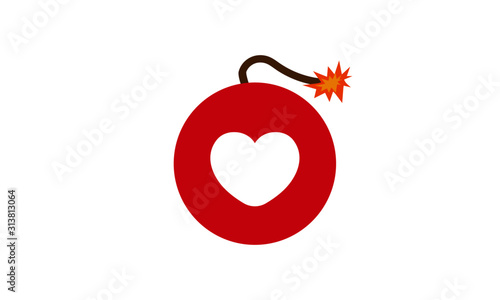 Heart Shaped Bomb Love Concept