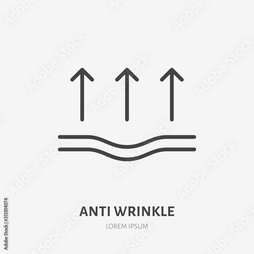 Elasticity line icon, vector pictogram of elastic material. Skincare illustration, anti wrinkle, facelift sign for cosmetics packaging