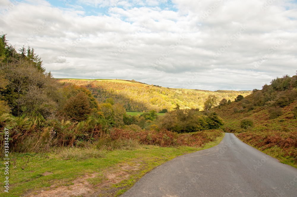 Black mountains and the Brecon beacons in the autumn