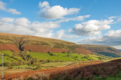 Black mountains and the Brecon beacons in the autumn