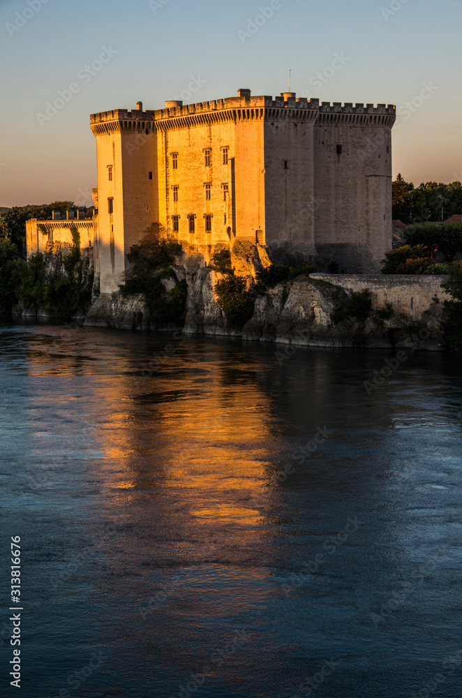 castle at a river bank