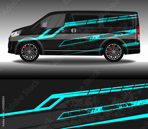 Car wrap decal design vector, custom livery race rally car vehicle sticker and tinting.