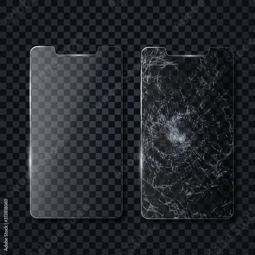 Protective screen of a mobile phone.