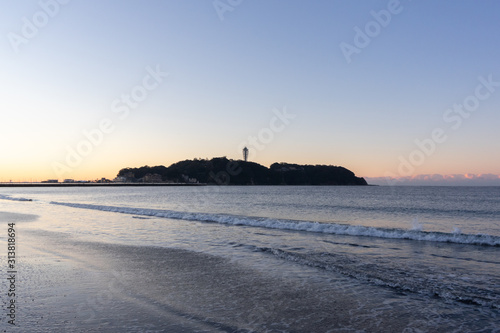 Enoshima is a typical tourist destination of Shonan.  I took a sunrise around this place. photo