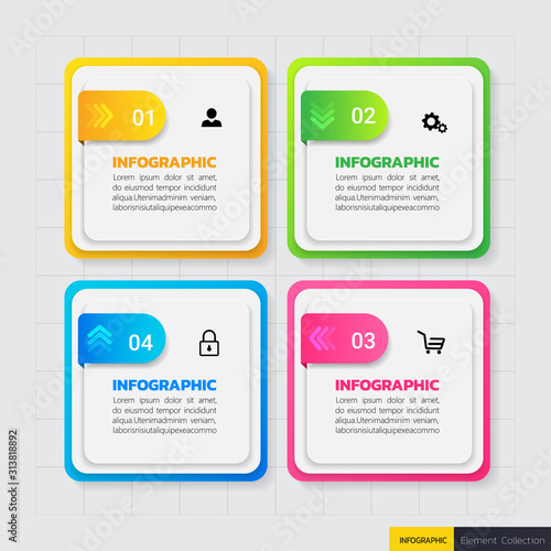 infographics banners template with 4 options,can be used for workflow layout, diagram, website,corporate report,advertising, marketing.vector.