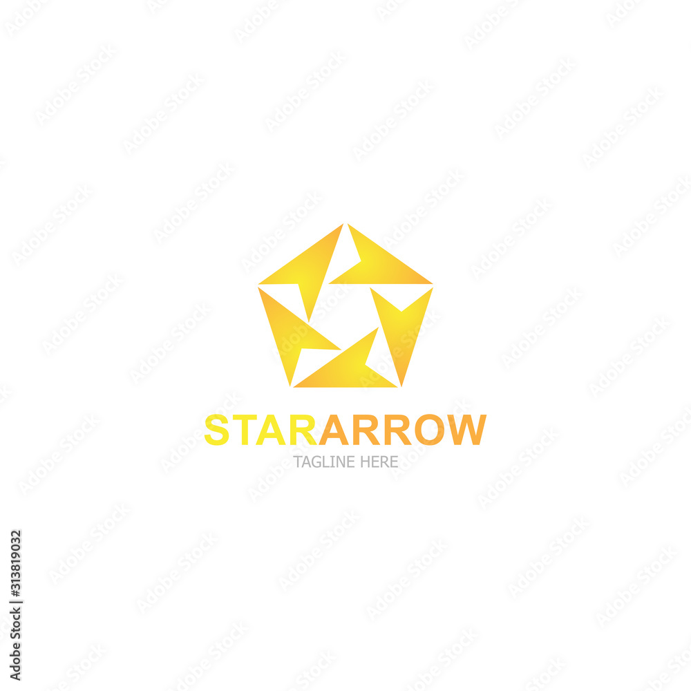 Naklejka premium Star arrow logo design
