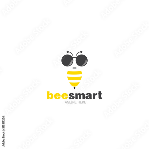 Bee smart logo design 