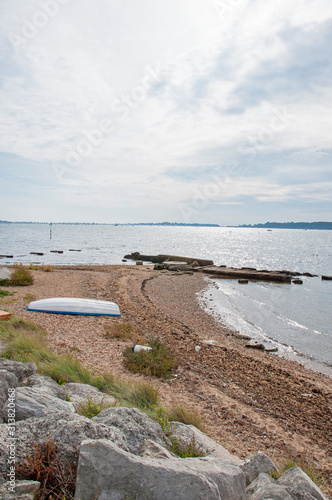 Poole harbour beach in the summer