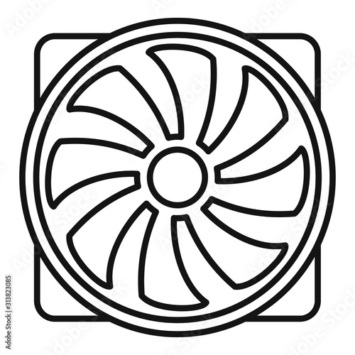Pc plastic fan icon. Outline pc plastic fan vector icon for web design isolated on white background