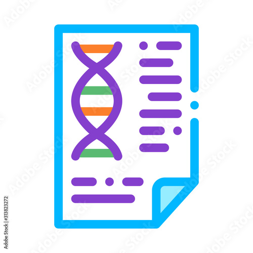 Molecule Biomaterial Chemistry Report File Vector Icon Thin Line. Biology And Science Flasks, Bioengineering, Dna And Medicine Biomaterial Concept Linear Pictogram. Contour Illustration