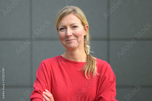 Smiling woman front portrait