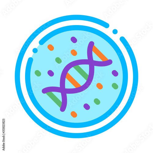 Molecule In Lab Glass Test Ware Biomaterial Vector Icon Thin Line. Biology And Science Flasks, Bioengineering, Dna And Medicine Biomaterial Concept Linear Pictogram. Contour Illustration