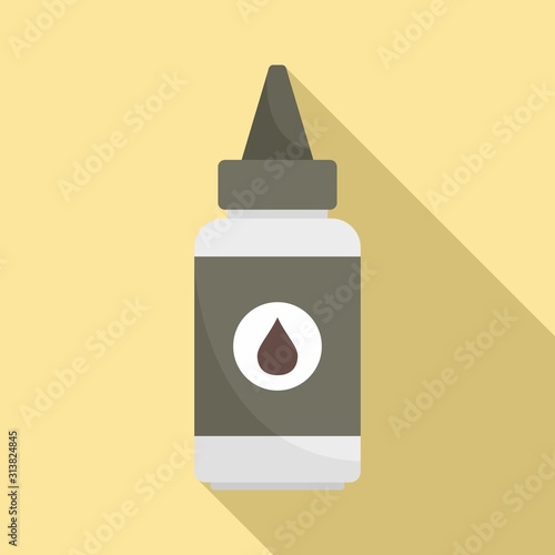 Hair dye bottle icon. Flat illustration of hair dye bottle vector icon for web design