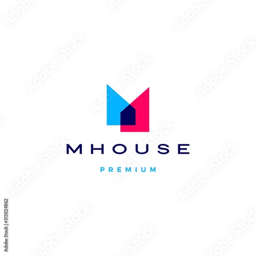 m house logo vector icon illustration