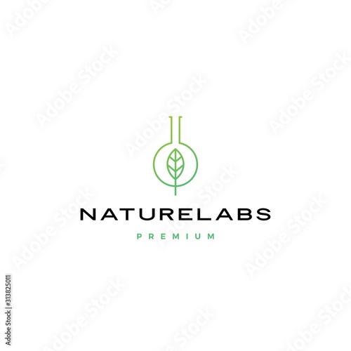 leaf nature lab naturelabs logo vector icon illustration