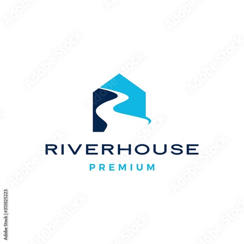 river house logo vector icon illustration