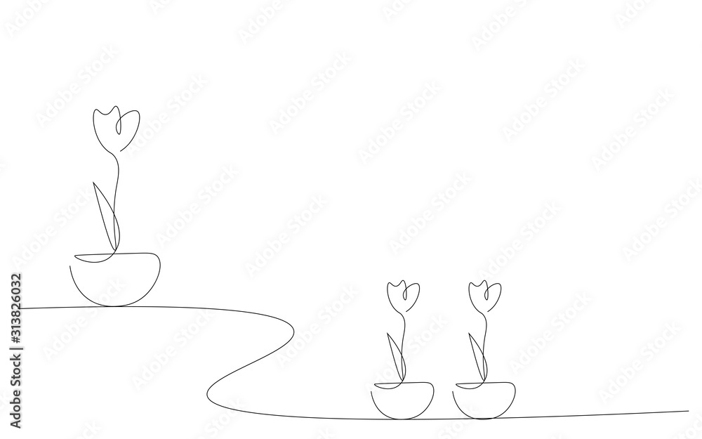 Flower in pot on table vector illustration Flower in pot on table vector illustration