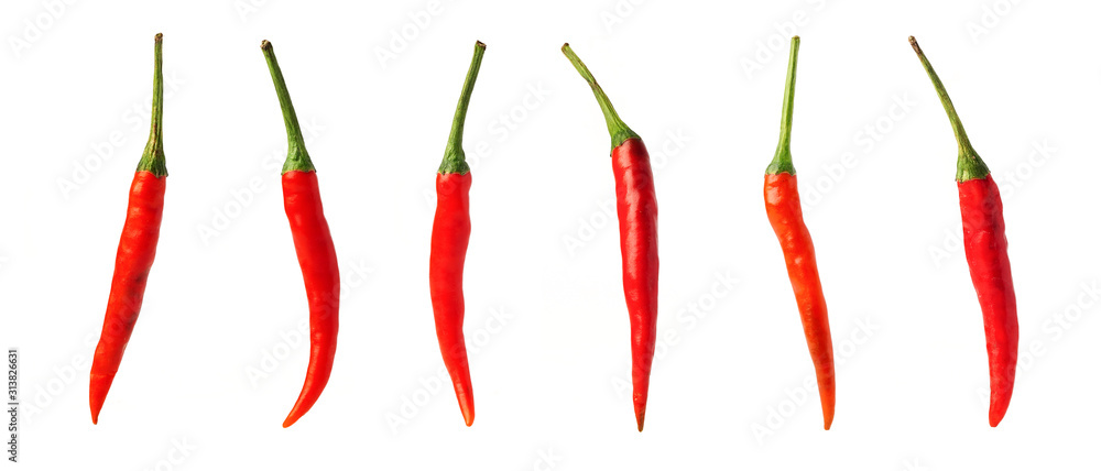 Chilli peppers on a white background Chilli peppers on a white background