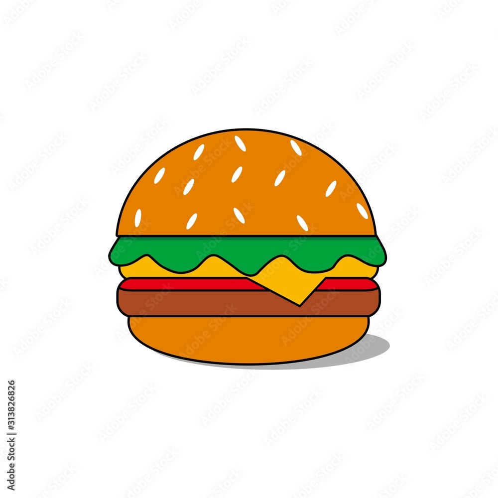 Burger Icon Vector illustration, Burger Icon in white background Burger Icon Vector illustration, Burger Icon in white background