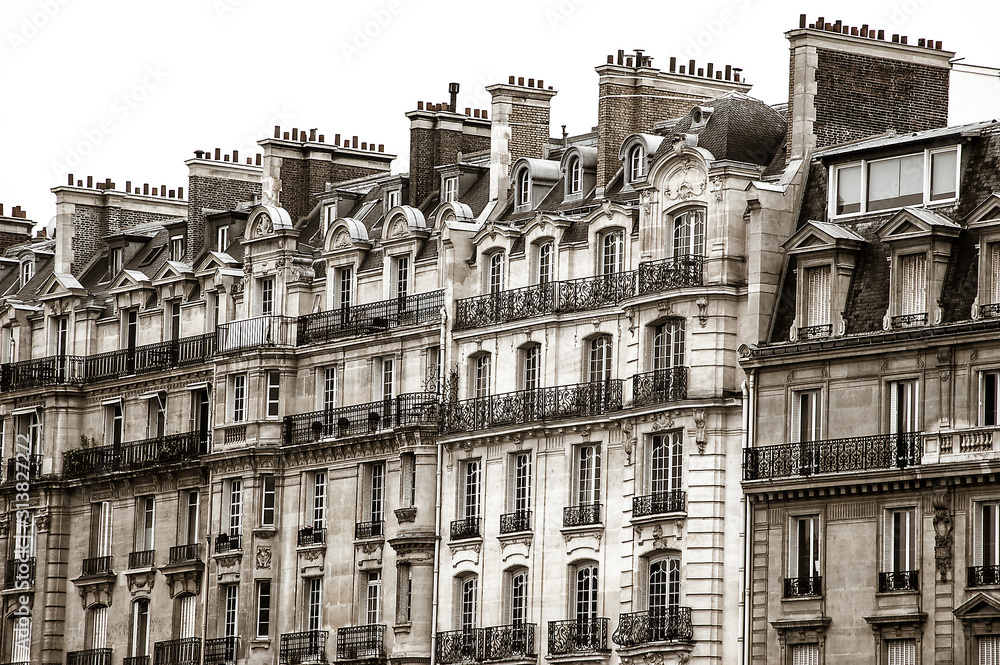 Hausmann buildings in Paris (Sepia)