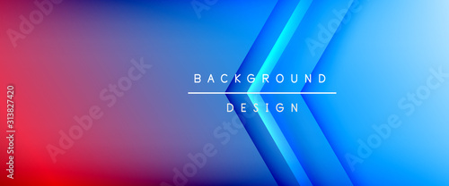 Arrow lines, technology digital template with shadows and lights on gradient background. Trendy simple fluid color gradient abstract background with dynamic straight shadow lines effect