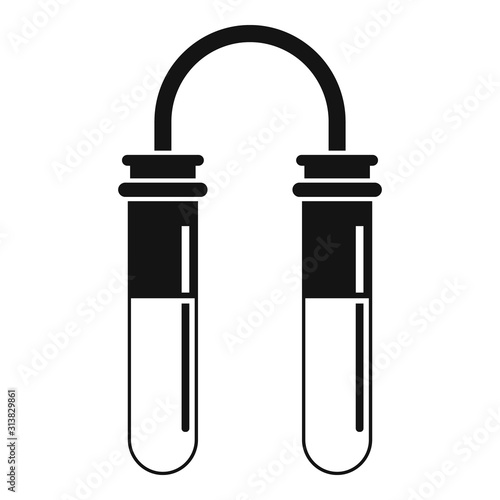 Double test tube lab icon. Simple illustration of double test tube lab vector icon for web design isolated on white background