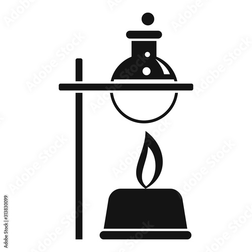 Boiling flask under fire icon. Simple illustration of boiling flask under fire vector icon for web design isolated on white background