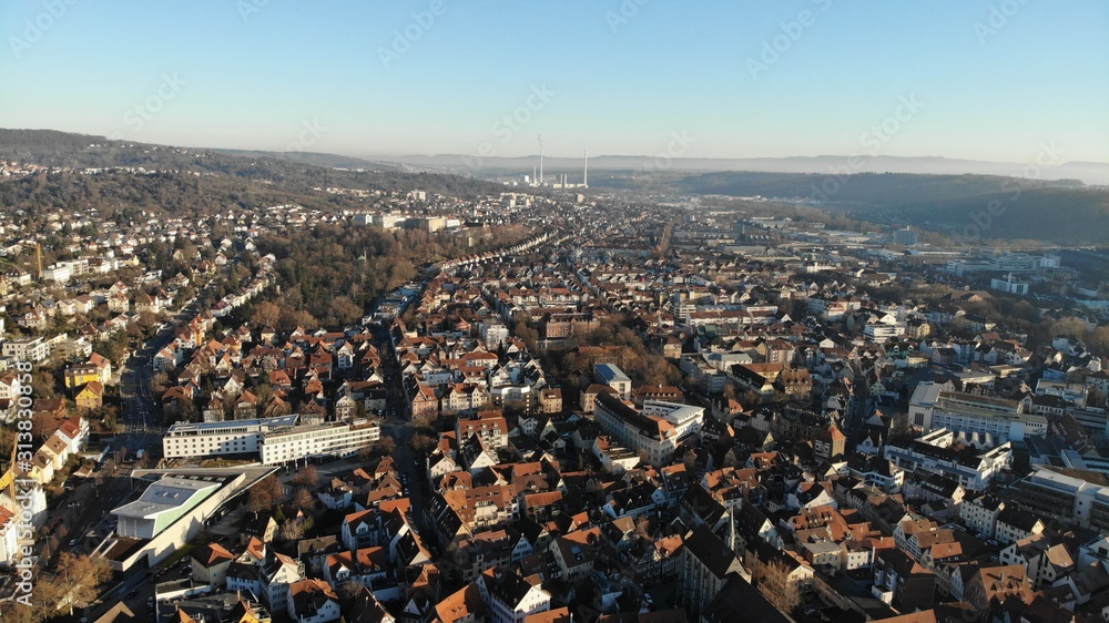 Obraz premium historic castle from above in winter