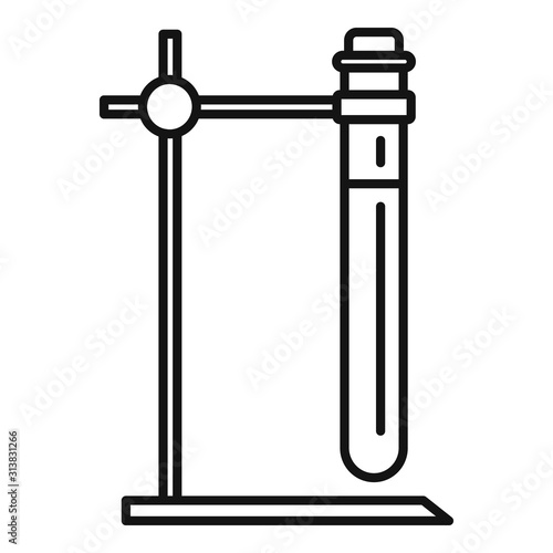 Test tube stand icon. Outline test tube stand vector icon for web design isolated on white background