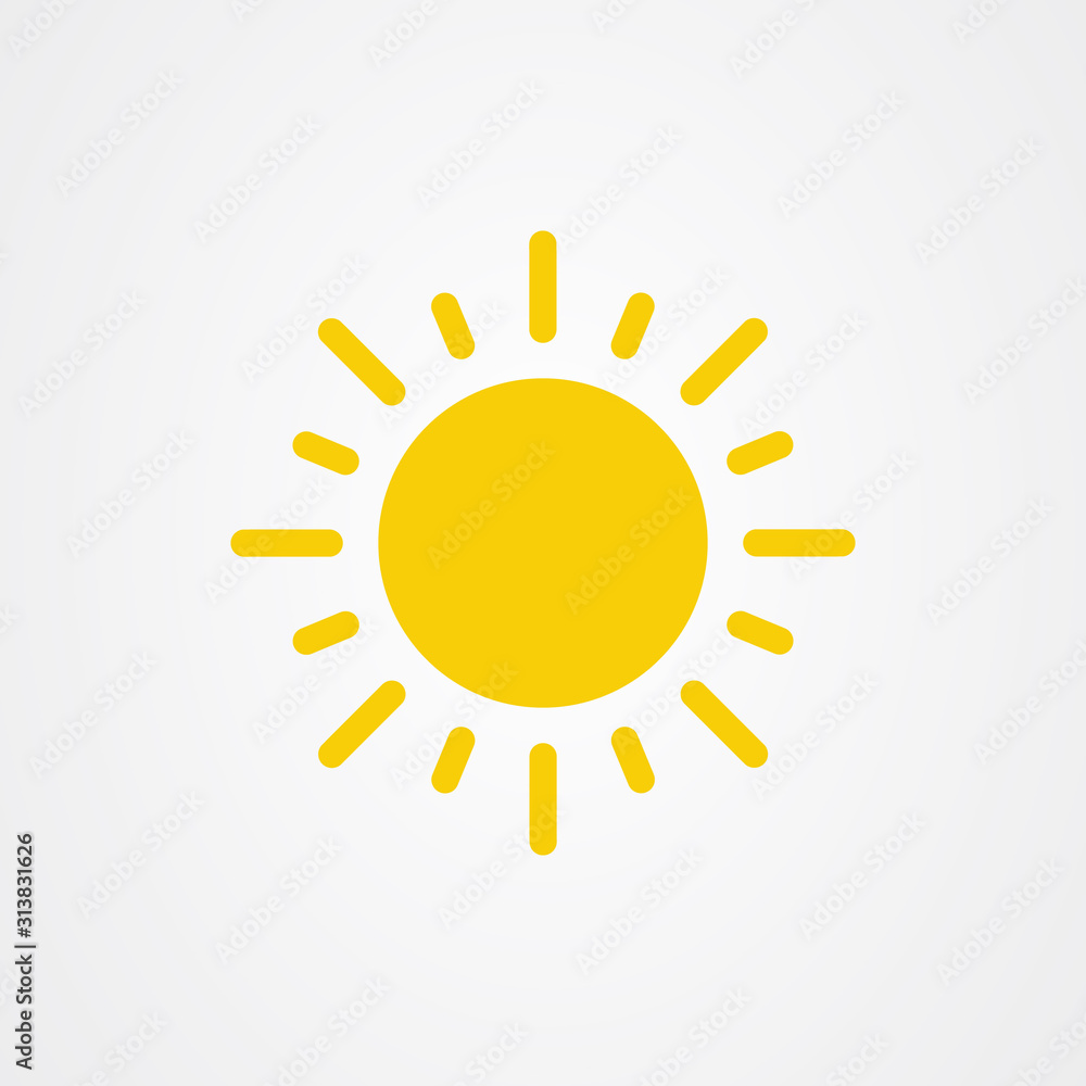 Sun icon. summer symbol vector illustration.