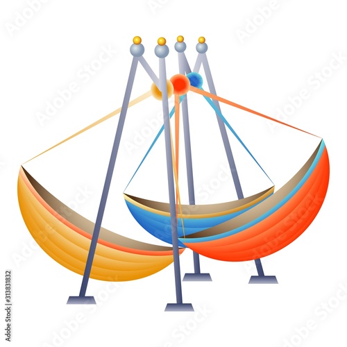 Boat carousel icon. Cartoon of boat carousel vector icon for web design isolated on white background