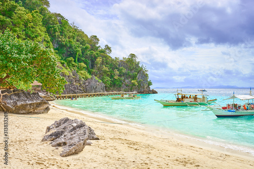Idyllic Banul Beach on Coron Island - Palawan, Philippines