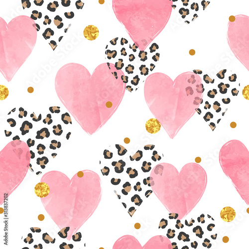 Abstract pink watercolor he...