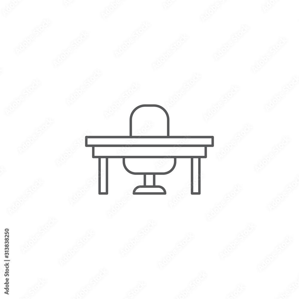 Chairs and table vector icon symbol isolated on white background Chairs and table vector icon symbol isolated on white background
