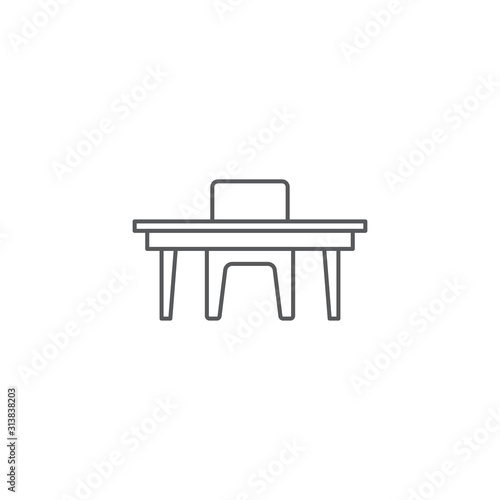 Chairs and table vector icon symbol isolated on white background
